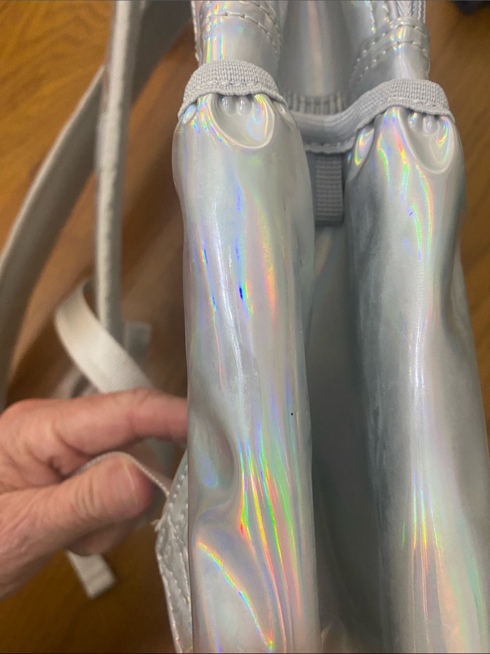 Lego Holographic Silver Backpack with Round Logo Pockets NWT - Picture 4 of 12